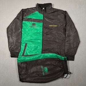James Toney Lights Out Tracksuit Set Black‎ Green Zip Up Jacket Pants Adult XL